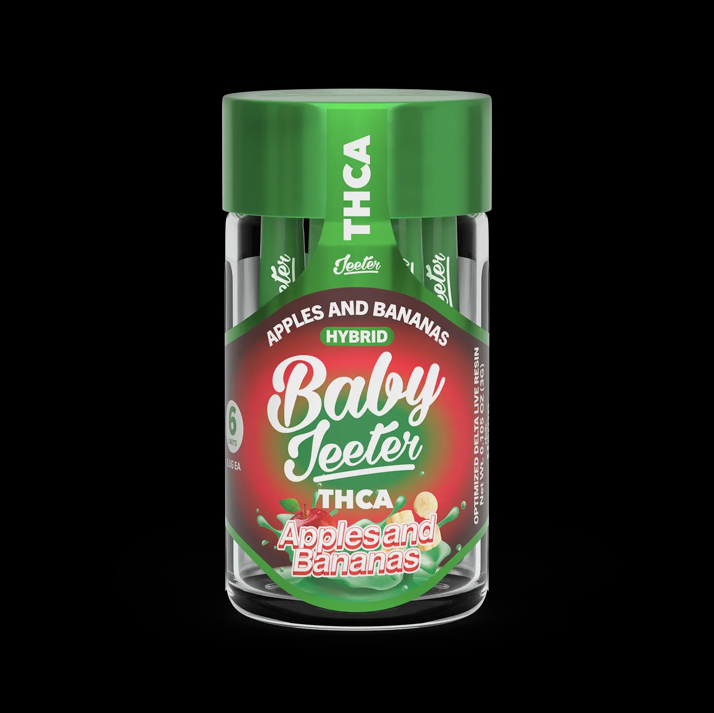 Baby Jeeter THCa Infused Prerolls 6 pcs / Apples & Bananas